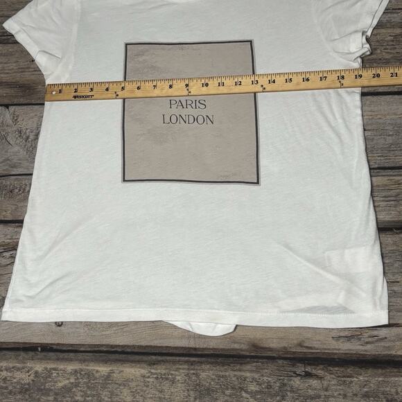 Express Women's New York Paris White Short Sleeve Graphic T-shirt size Medium - Picture 4 of 6